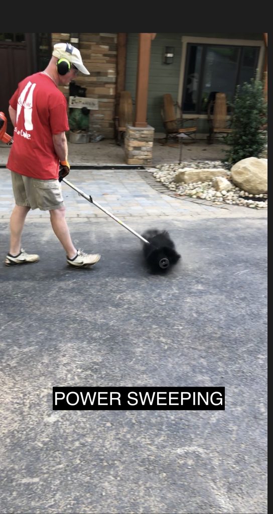 Protec Sealcoating power sweeping